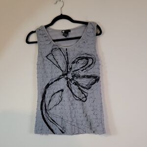 Express Light Gray Textured Tank Top